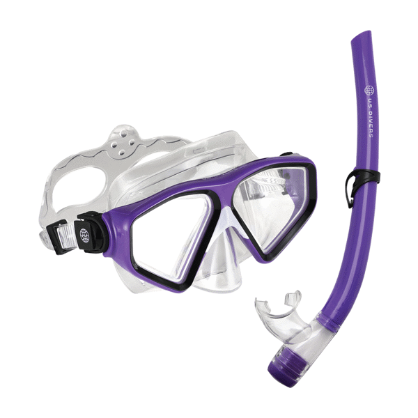 US Divers Tiki Adult Combo Clear Lens Purple/White #SC3920501L