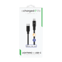 ACharged Life Charging Cable USB-C to Lightning 6Ft (MFI) Black